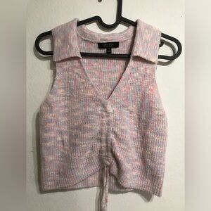 Witty Fox Sweater Vest Cropped Top Size M